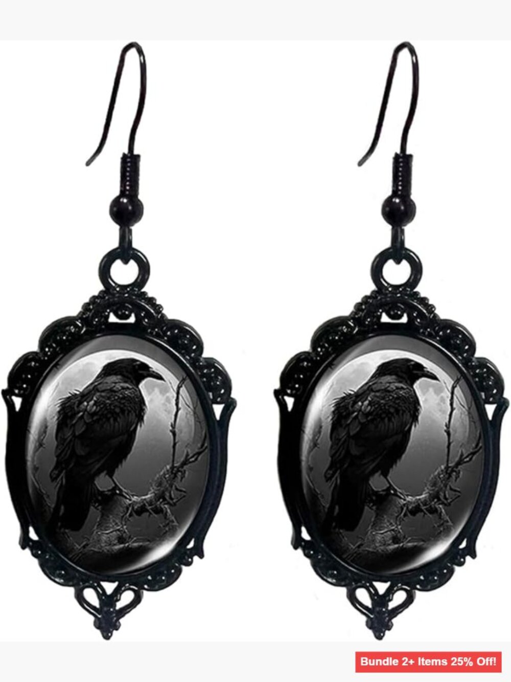 Gothic Bat Crystal Dangle Earrings Halloween Punk Victorian Style Jewelry